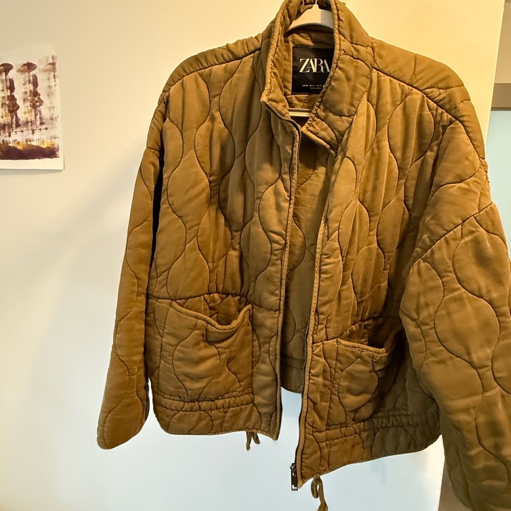 ZARA Quilted Olive Jacket XL